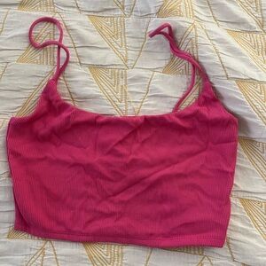 Zara Pink Ribbed Crop Top